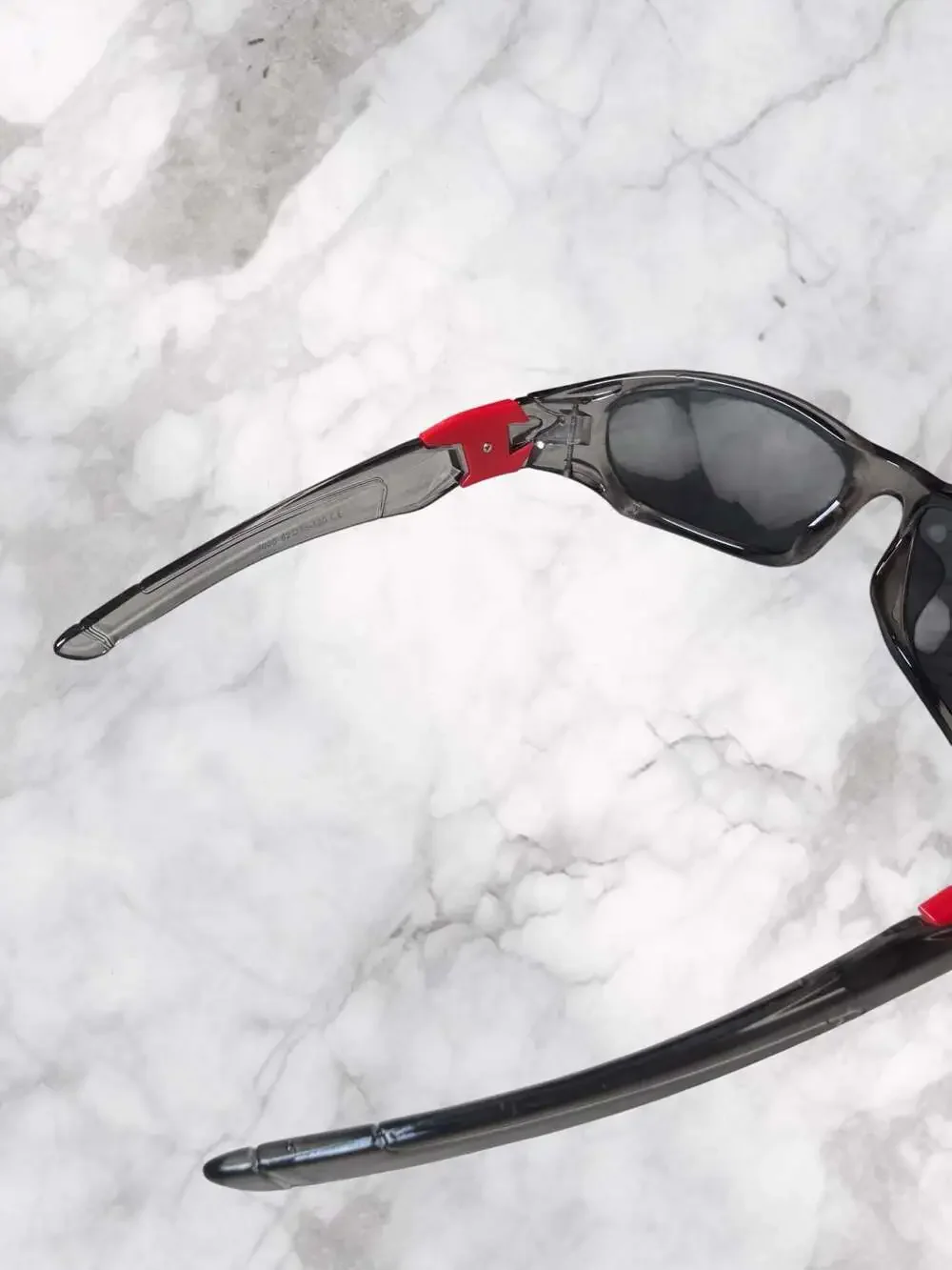 Unbranded Wraparound Sports Biking Sunglasses with Grey Frames and Red Accents